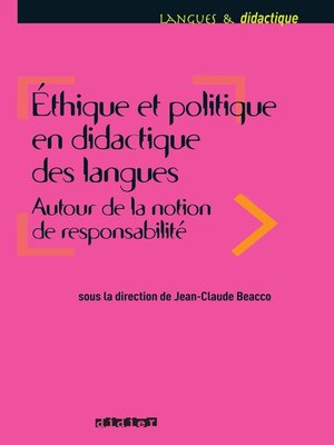 cover image of Ethique et politique en didactique des langues--Ebook
